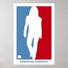 Póster Estrella deportiva golpea a Mitzvah Poster en rojo
