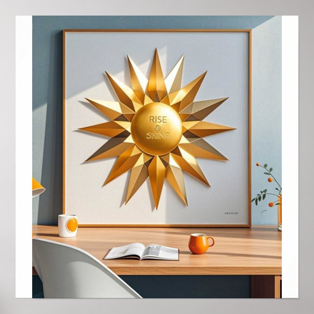 Póster Estrella dorada de ascenso y brillo (Frente)