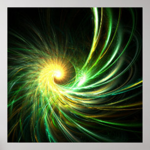 Póster Estrella espiral verde - poster