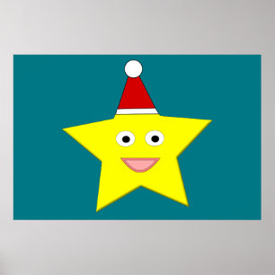 Póster Estrella feliz de Navidades pequeños Poster