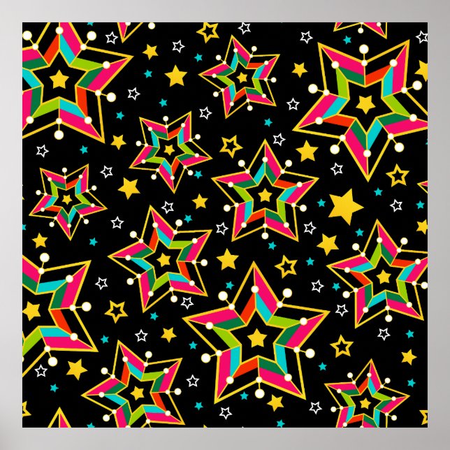 Póster Estrella festiva de merry brillante (Frente)