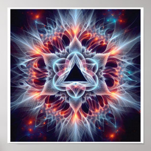 Póster Estrella fractal colapsó en florecimiento cósmico