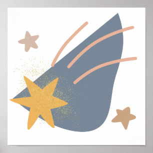 Póster Estrella fugaz caprichosa boho,