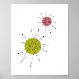 Póster Estrella fugaz franciscana Aguacate Verde Rosa Med
