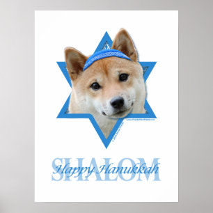 Póster Estrella Hanukkah de David - Shiba Inu