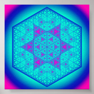 Póster Estrella hexagonal del triángulo de Sierpinski