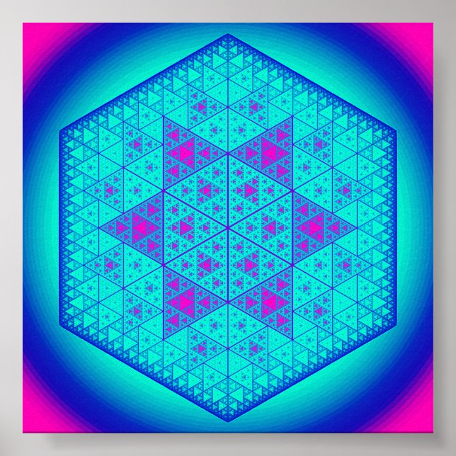 Póster Estrella hexagonal del triángulo de Sierpinski (Frente)