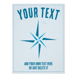 Póster Estrella náutica. Rosa de brújula. Plantilla de re