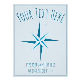 Póster Estrella náutica. Rosa de brújula. Plantilla de re