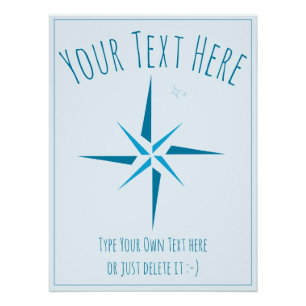 Póster Estrella náutica. Rosa de brújula. Plantilla de re