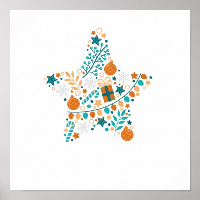 Póster Estrella navidad
