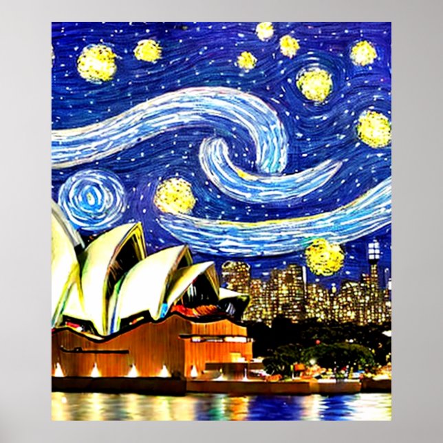 Póster Estrella nocturna Sydney ópera de Australia (Frente)