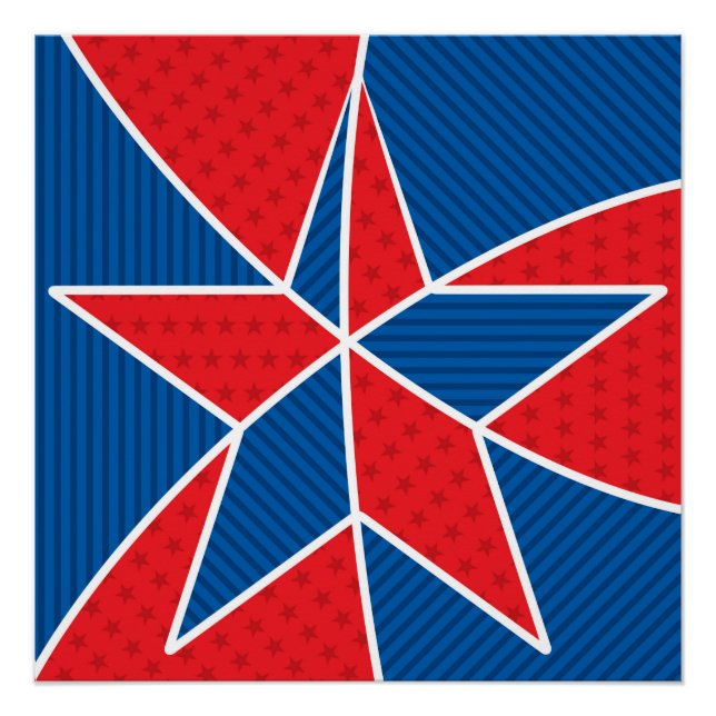 Póster Estrella patriotica estadounidense (Anverso)