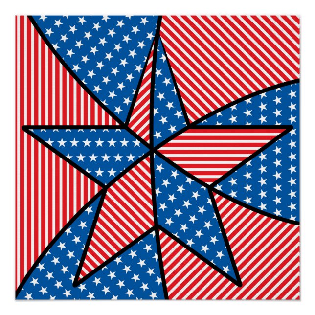 Póster Estrella patriotica estadounidense (Anverso)