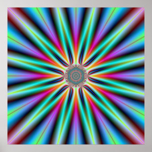 Póster Estrella poster en azul turquesa y rosa