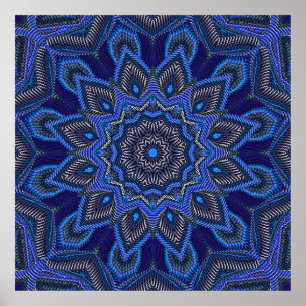Póster Estrella radiante azul brillante
