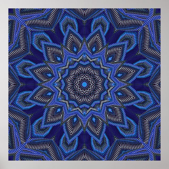 Póster Estrella radiante azul brillante (Frente)