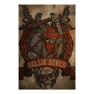 Póster Estrella Roja de Belgrado Delije Sever 1989
