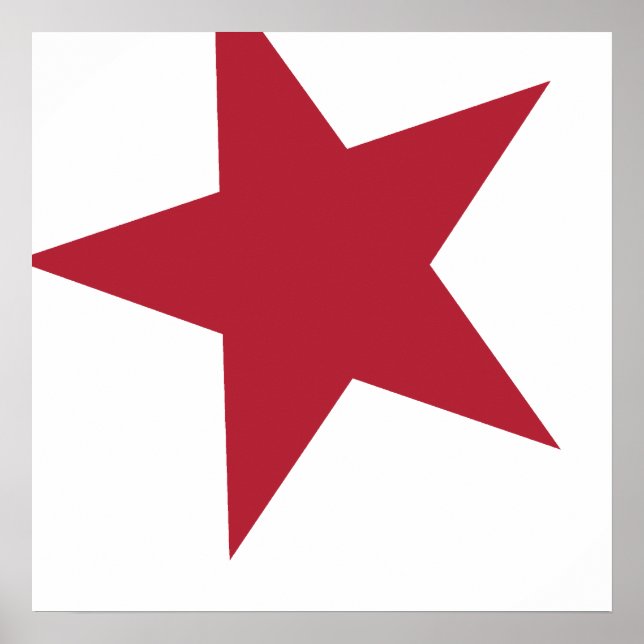 Póster Estrella roja y blanca (Frente)
