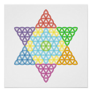 Póster Estrella Sagrada - Estrella De La Vida, 04/3D-CF.