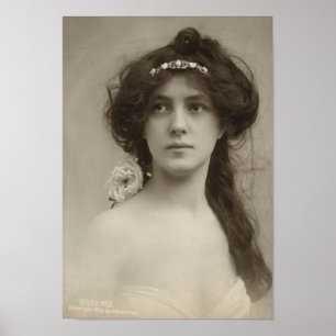 Póster Estrella silenciosa de cine Evelyn Nesbit