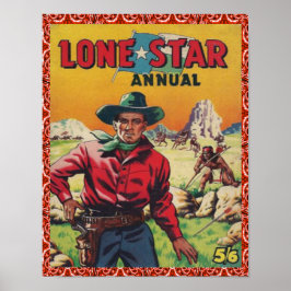 Póster Estrella vintage de vaquero occidental