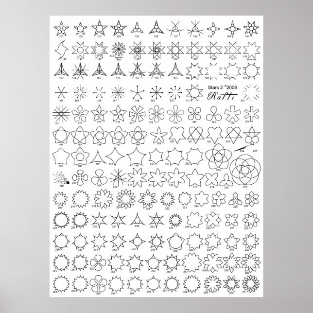 Póster Estrellas 2 Tattoo Flash (Frente)