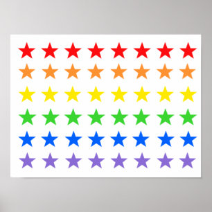 Póster Estrellas arcoiris