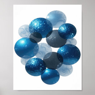Póster Estrellas Azules de Plata Modernas