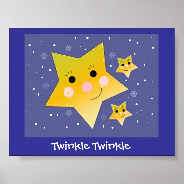 Póster Estrellas Brillantes Sonrientes (Frente)