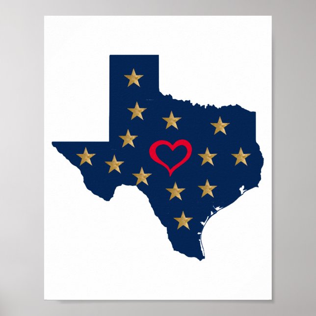 Póster Estrellas brillantes y de amor en Texas (Frente)