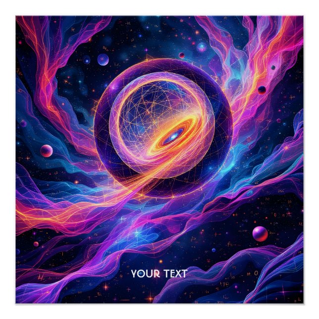 Póster Estrellas de espacio abstractas de fantasía lindas (Anverso)