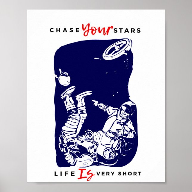 Póster Estrellas de evacuación de astronautas (Frente)