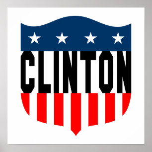 Póster estrellas de hillary clinton y rayas