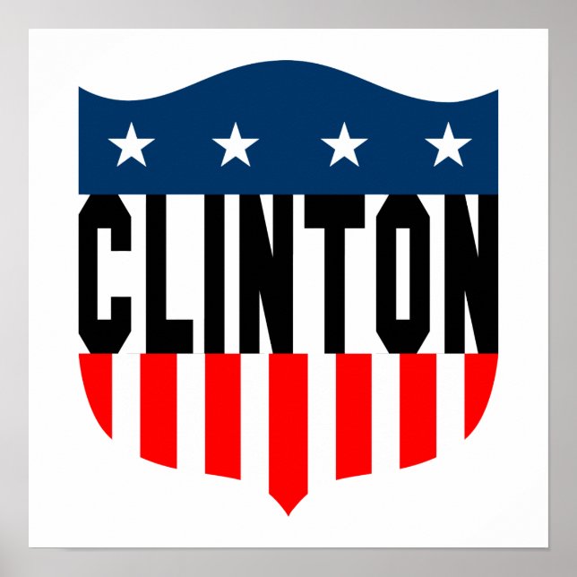 Póster estrellas de hillary clinton y rayas (Frente)