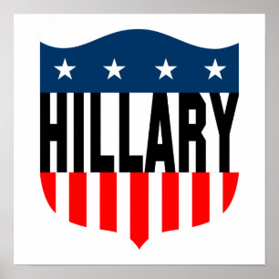 Póster estrellas de hillary clinton y rayas