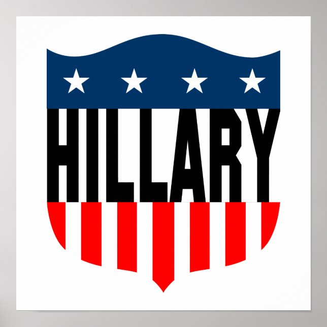 Póster estrellas de hillary clinton y rayas (Frente)