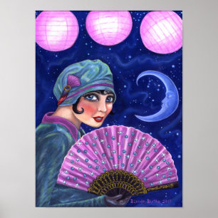 Póster Estrellas de la luna del Chica del Flapper de 2009