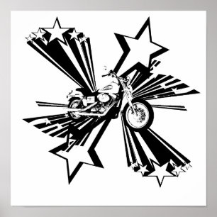Póster Estrellas de la motocicleta