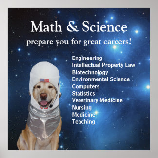 Póster Estrellas de laboratorio de ciencias matemáticas y