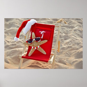 Póster Estrellas de mar del navidad en la playa