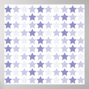Póster Estrellas de Ombre Azul Patriótico