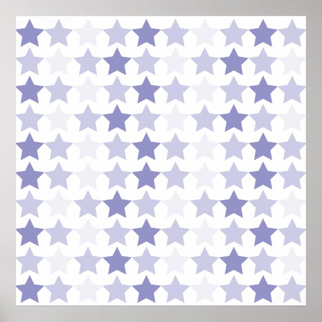 Póster Estrellas de Ombre Azul Patriótico (Frente)