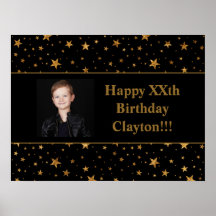 Estrellas De Oro Con Foto De Mensaje En Cumpleaños