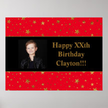 Estrellas De Oro Con Foto De Mensaje En Cumpleaños