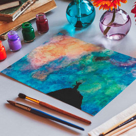 Póster Estrellas de perro nocturno estelares de galaxia a