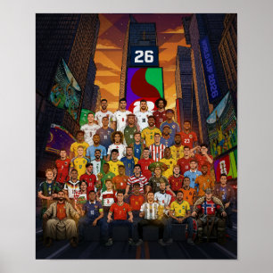 Póster Estrellas del Fútbol Copa Mundial 2026 Leyenda del