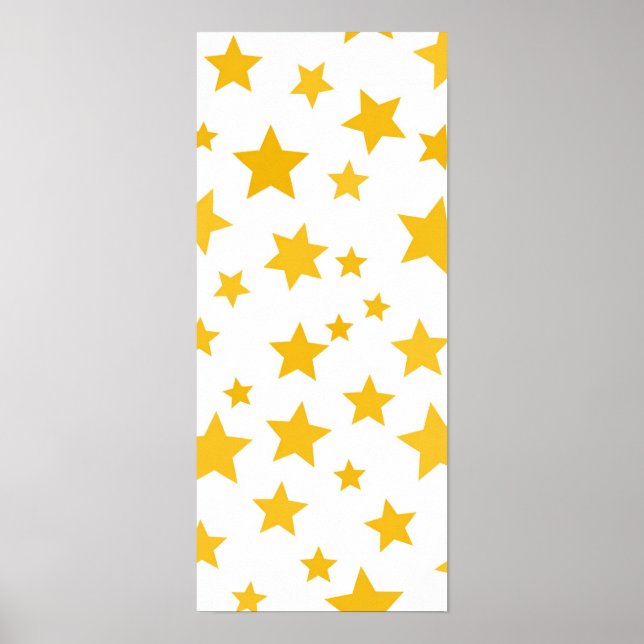 Póster estrellas doradas sobre fondo blanco (Frente)
