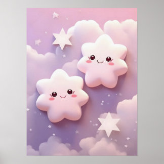 Póster Estrellas gemelas sonrientes en Dreamland