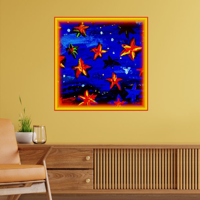 Póster Estrellas Naranjas de colores vivos. ¡Hazte con un (Salón 2)